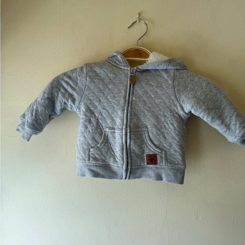 Gray Quilted Infant Hoodie